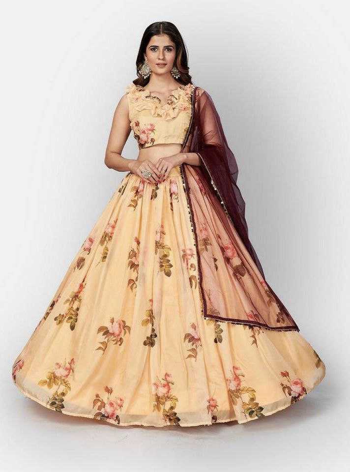 Georgette  Embroidered Lehenga